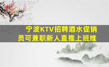 宁波KTV招聘酒水促销员可兼职新人直推上班维